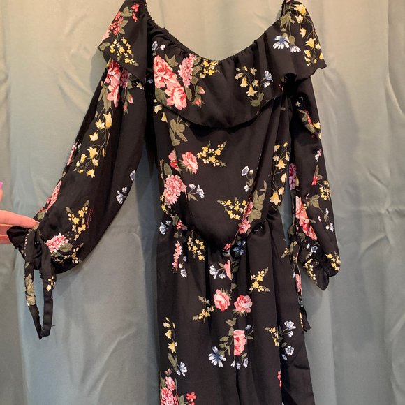 BONGO Pants - Black Floral Romper